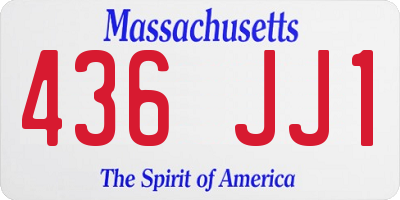 MA license plate 436JJ1