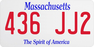 MA license plate 436JJ2
