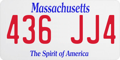 MA license plate 436JJ4