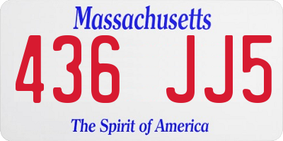 MA license plate 436JJ5