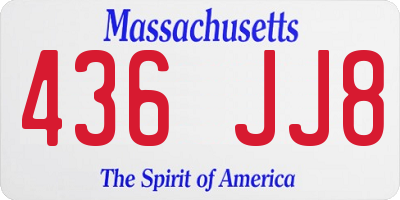 MA license plate 436JJ8