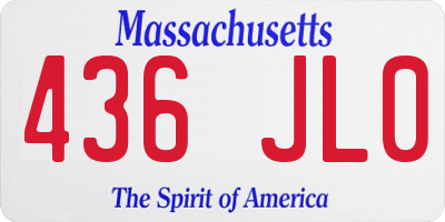 MA license plate 436JL0