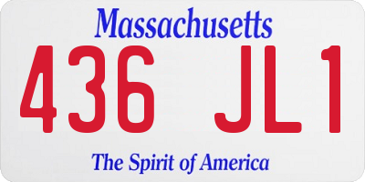 MA license plate 436JL1
