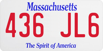 MA license plate 436JL6