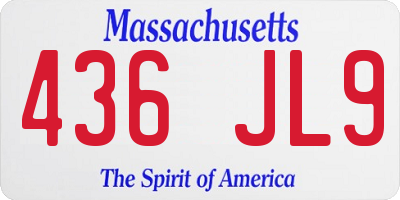 MA license plate 436JL9