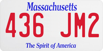 MA license plate 436JM2