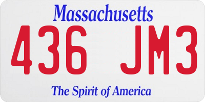 MA license plate 436JM3