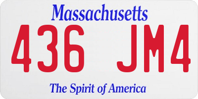 MA license plate 436JM4