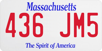MA license plate 436JM5