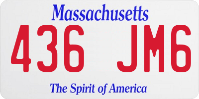 MA license plate 436JM6