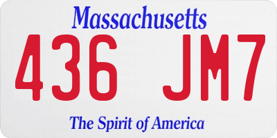 MA license plate 436JM7