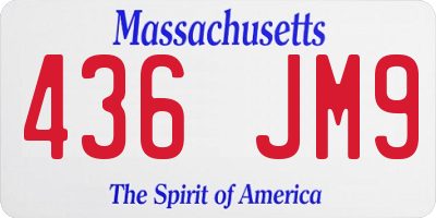 MA license plate 436JM9