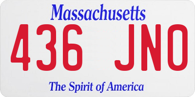 MA license plate 436JN0