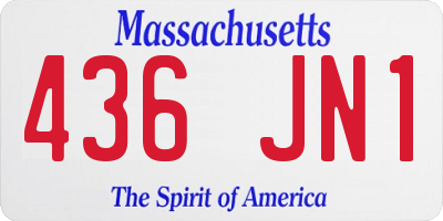 MA license plate 436JN1