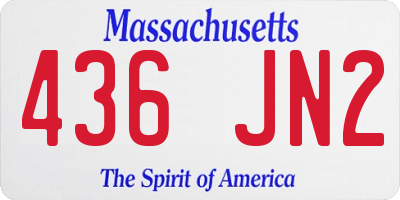 MA license plate 436JN2