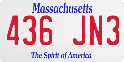 MA license plate 436JN3