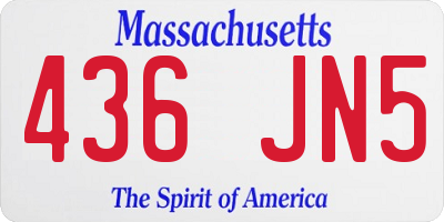 MA license plate 436JN5