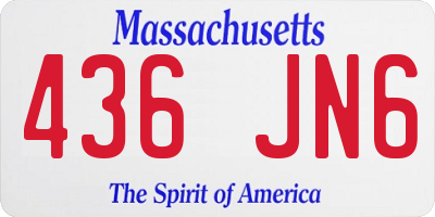 MA license plate 436JN6