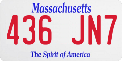 MA license plate 436JN7