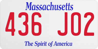 MA license plate 436JO2