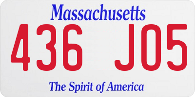 MA license plate 436JO5