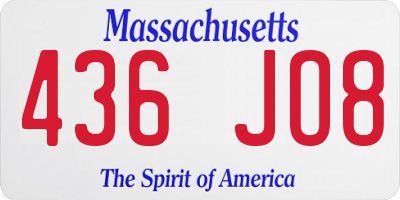 MA license plate 436JO8