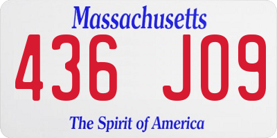 MA license plate 436JO9