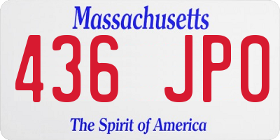 MA license plate 436JP0
