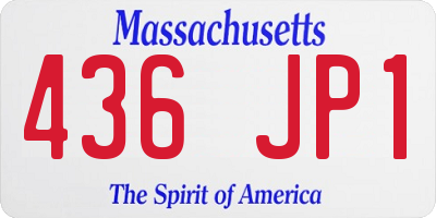 MA license plate 436JP1