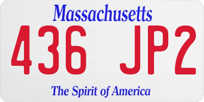 MA license plate 436JP2