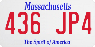 MA license plate 436JP4