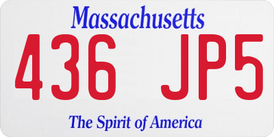 MA license plate 436JP5
