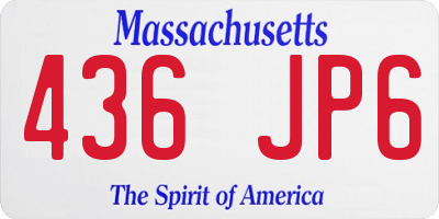 MA license plate 436JP6