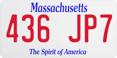 MA license plate 436JP7