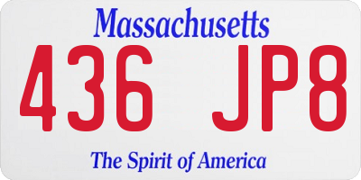 MA license plate 436JP8