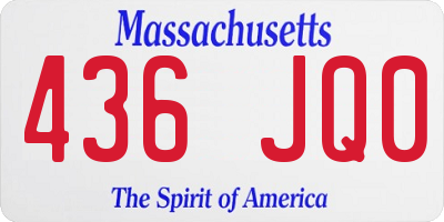 MA license plate 436JQ0