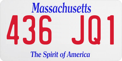 MA license plate 436JQ1