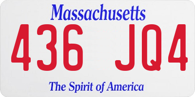 MA license plate 436JQ4