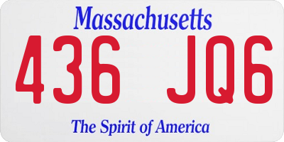 MA license plate 436JQ6