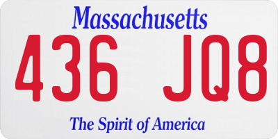 MA license plate 436JQ8