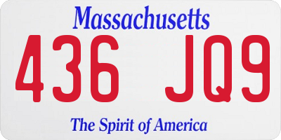 MA license plate 436JQ9