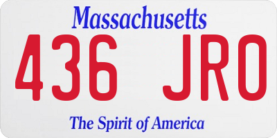 MA license plate 436JR0