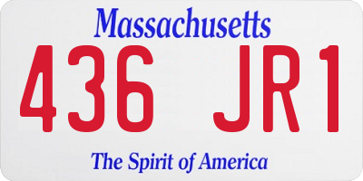 MA license plate 436JR1