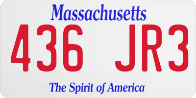 MA license plate 436JR3