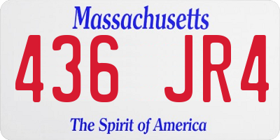 MA license plate 436JR4
