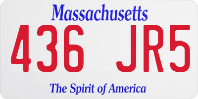 MA license plate 436JR5