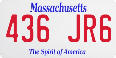 MA license plate 436JR6