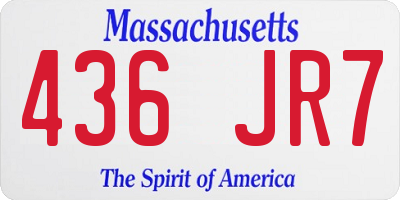 MA license plate 436JR7