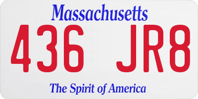 MA license plate 436JR8