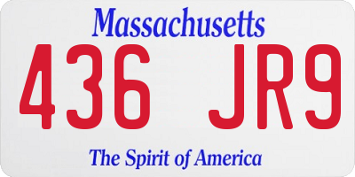 MA license plate 436JR9